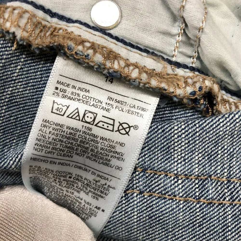 Old Navy Boys Size 14 Slim Fit Jeans Medium Wash Blue‎ 360 Stretch Adjustable
